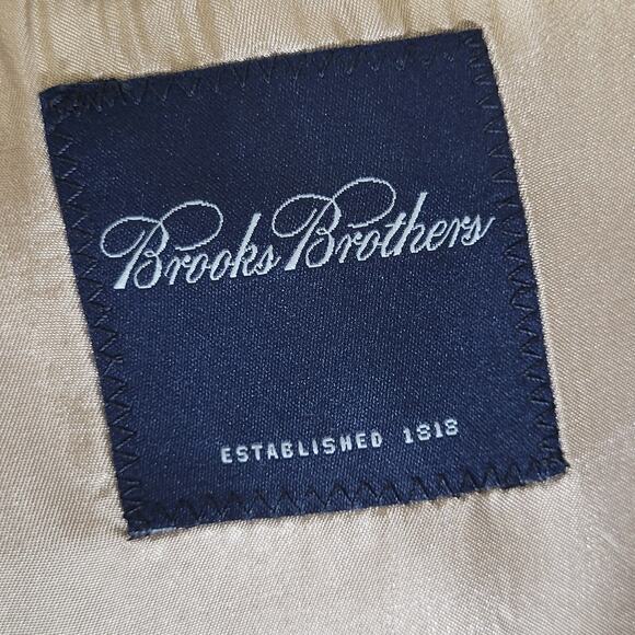 Brooks Brothers Silk, Linen, Wool Sport Coat Tan Brown Woven 41 Regular ITALY - Picture 4 of 6